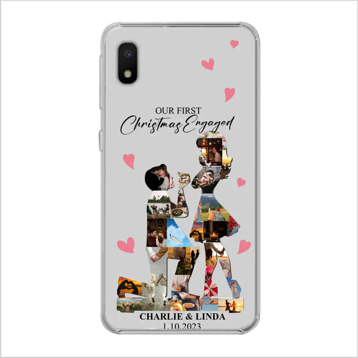 Custom Personalized Couple Photo Phone Case - Gift Idea For Couple/Him/Her - Upload Photo - Case For iPhone/Samsung - Our First Christmas Engaged