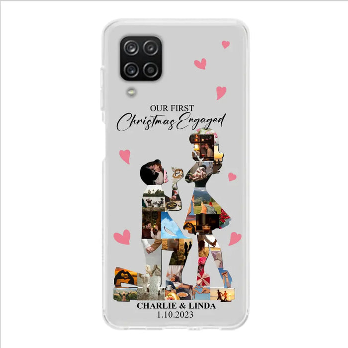 Custom Personalized Couple Photo Phone Case - Gift Idea For Couple/Him/Her - Upload Photo - Case For iPhone/Samsung - Our First Christmas Engaged