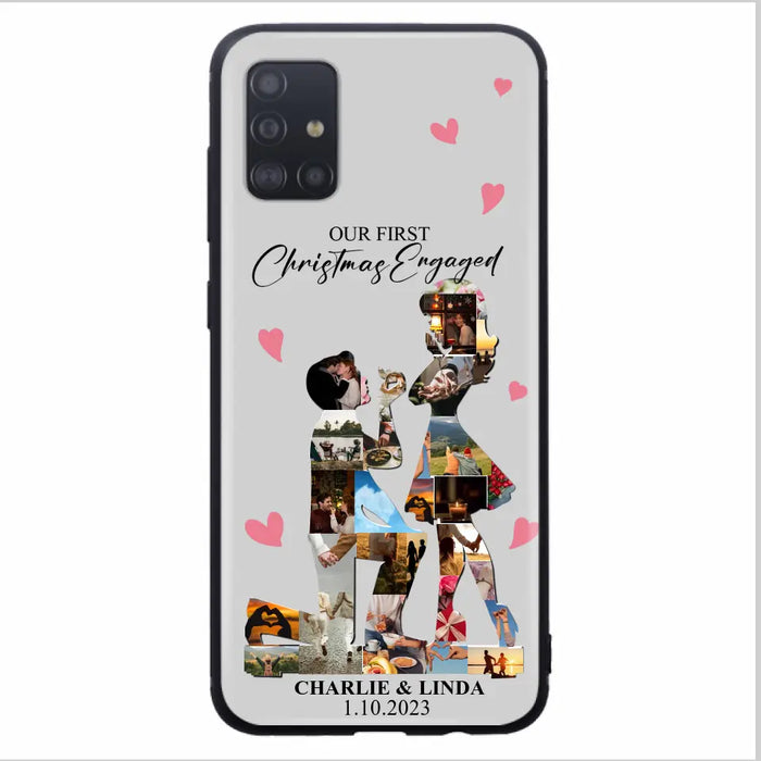 Custom Personalized Couple Photo Phone Case - Gift Idea For Couple/Him/Her - Upload Photo - Case For iPhone/Samsung - Our First Christmas Engaged