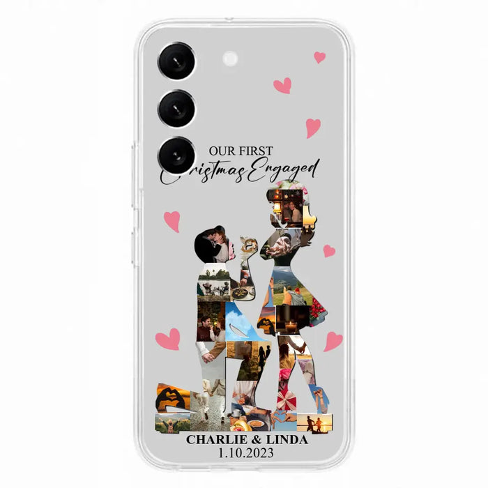 Custom Personalized Couple Photo Phone Case - Gift Idea For Couple/Him/Her - Upload Photo - Case For iPhone/Samsung - Our First Christmas Engaged