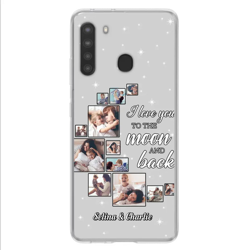 Custom Personalized Mom & Kid Photo Phone Case - Gift Idea For Children/Mom - Upload Photo - Case For iPhone/Samsung - I Love You To The Moon And Back