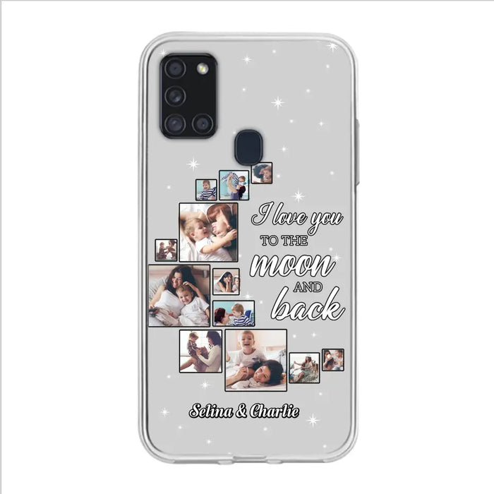 Custom Personalized Mom & Kid Photo Phone Case - Gift Idea For Children/Mom - Upload Photo - Case For iPhone/Samsung - I Love You To The Moon And Back