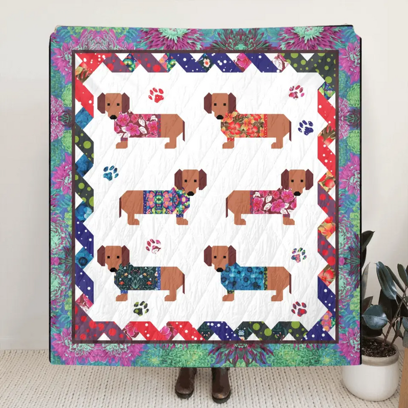 Dachshund Dog Fleece Throw Blanket/Quilt - Gift Idea for Dog Lovers/Owners