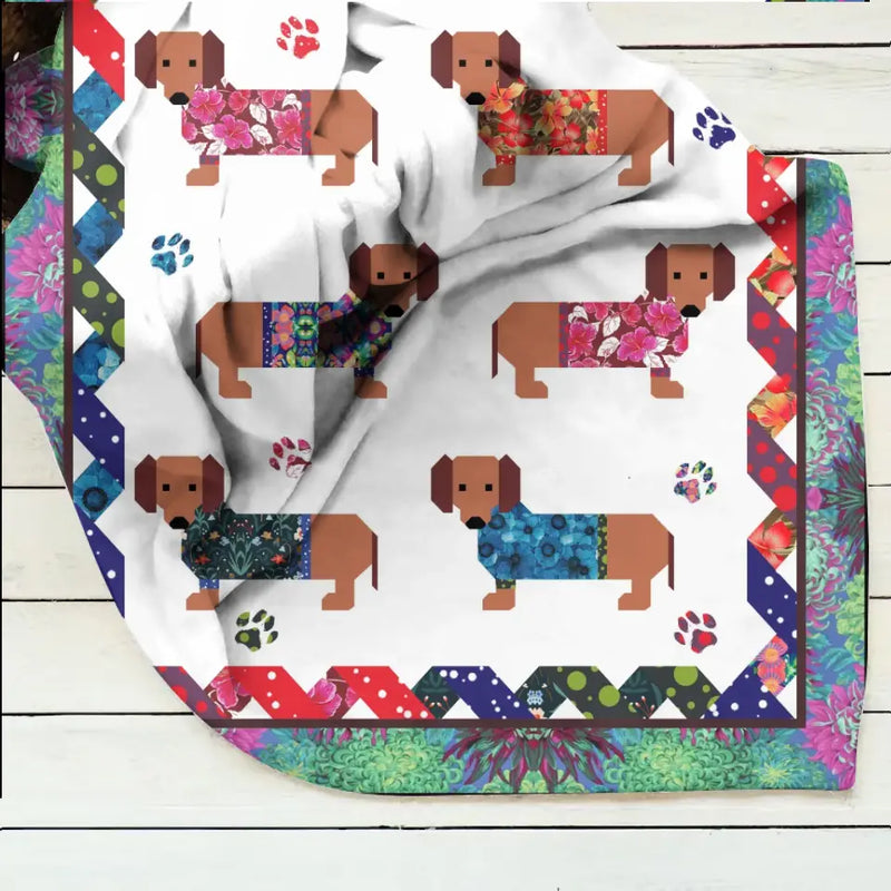Dachshund Dog Fleece Throw Blanket/Quilt - Gift Idea for Dog Lovers/Owners