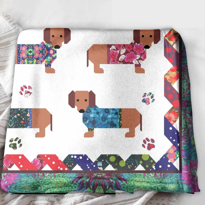 Dachshund Dog Fleece Throw Blanket/Quilt - Gift Idea for Dog Lovers/Owners