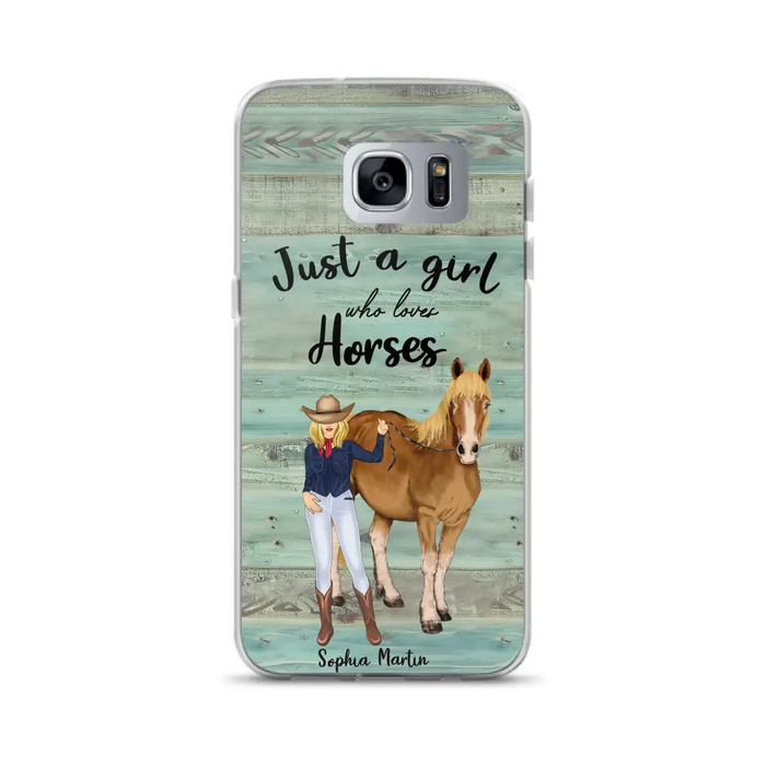 Custom Personalized Horse Lady Phone Case - Gift Idea For Horse Lovers - Just A Girl Who Loves Horses - Case For iPhone/Samsung