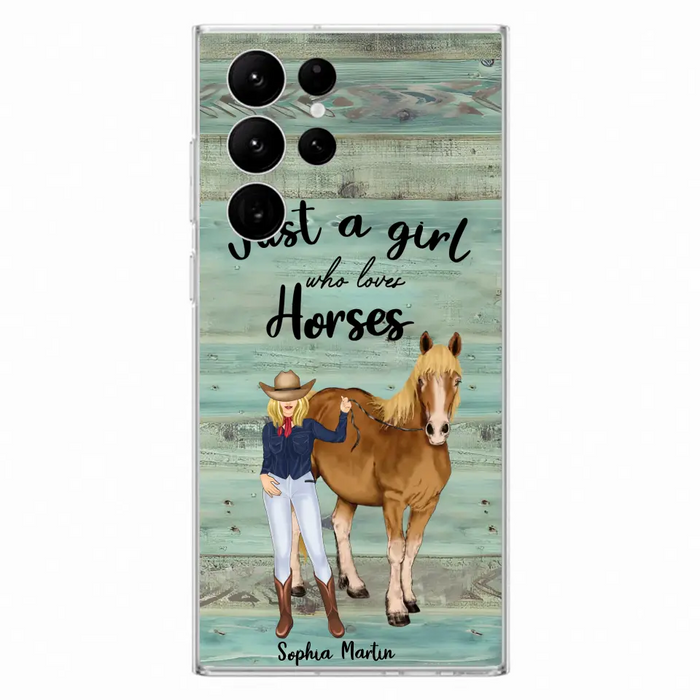 Custom Personalized Horse Lady Phone Case - Gift Idea For Horse Lovers - Just A Girl Who Loves Horses - Case For iPhone/Samsung