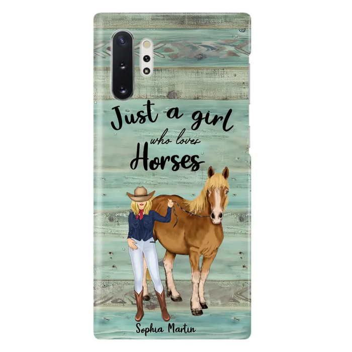 Custom Personalized Horse Lady Phone Case - Gift Idea For Horse Lovers - Just A Girl Who Loves Horses - Case For iPhone/Samsung