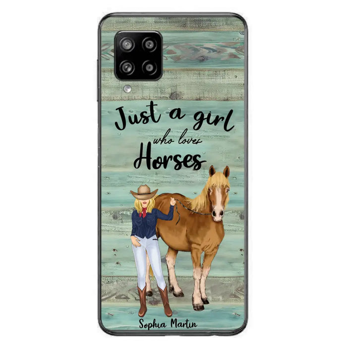 Custom Personalized Horse Lady Phone Case - Gift Idea For Horse Lovers - Just A Girl Who Loves Horses - Case For iPhone/Samsung