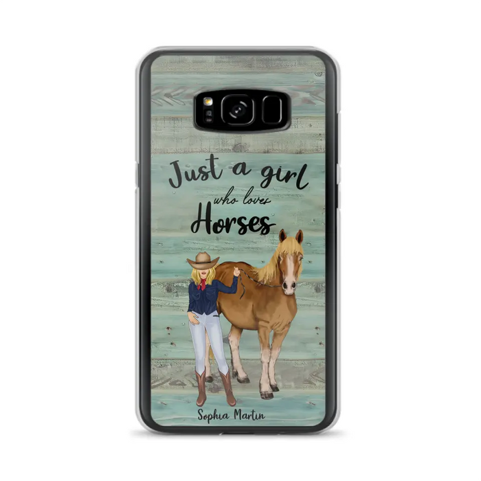 Custom Personalized Horse Lady Phone Case - Gift Idea For Horse Lovers - Just A Girl Who Loves Horses - Case For iPhone/Samsung