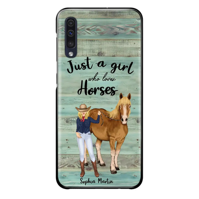 Custom Personalized Horse Lady Phone Case - Gift Idea For Horse Lovers - Just A Girl Who Loves Horses - Case For iPhone/Samsung