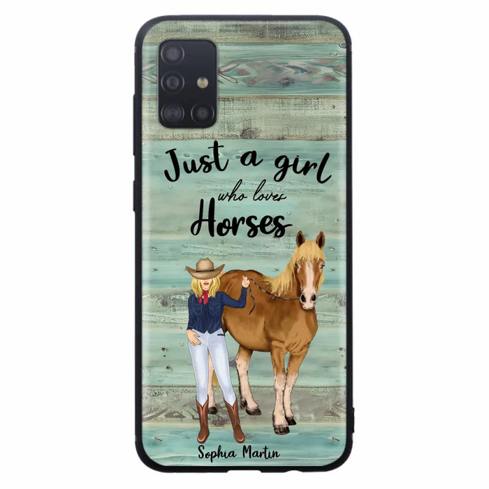 Custom Personalized Horse Lady Phone Case - Gift Idea For Horse Lovers - Just A Girl Who Loves Horses - Case For iPhone/Samsung