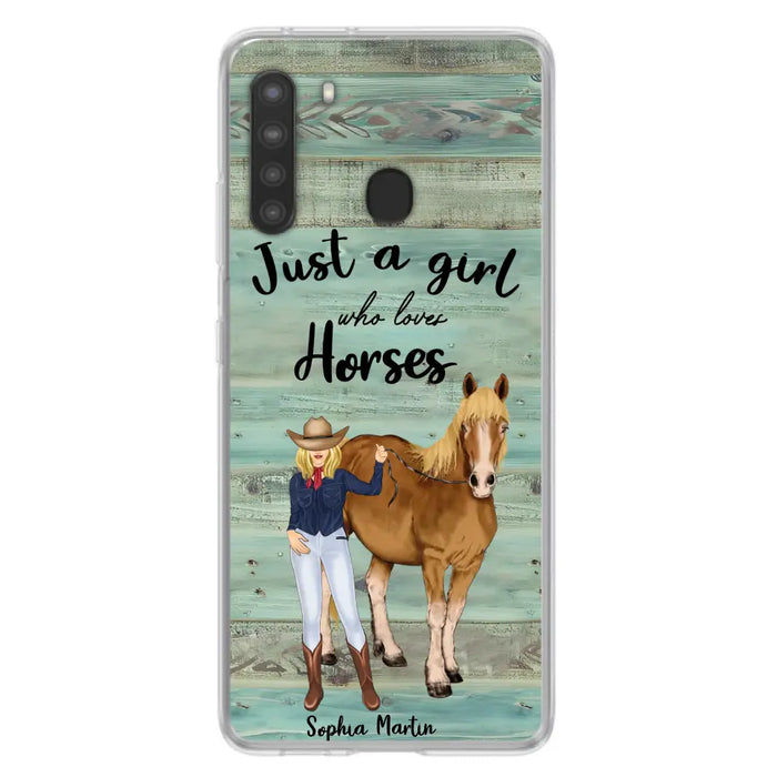 Custom Personalized Horse Lady Phone Case - Gift Idea For Horse Lovers - Just A Girl Who Loves Horses - Case For iPhone/Samsung