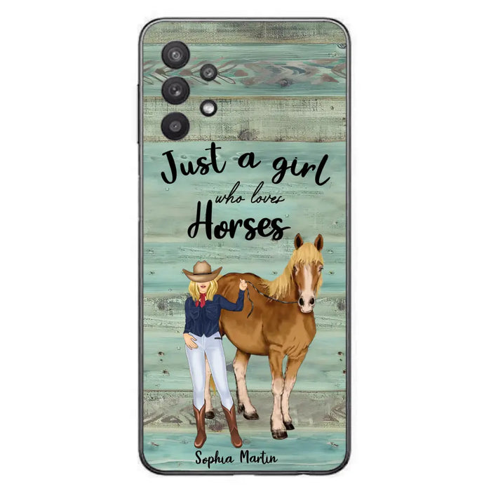 Custom Personalized Horse Lady Phone Case - Gift Idea For Horse Lovers - Just A Girl Who Loves Horses - Case For iPhone/Samsung