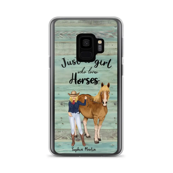 Custom Personalized Horse Lady Phone Case - Gift Idea For Horse Lovers - Just A Girl Who Loves Horses - Case For iPhone/Samsung