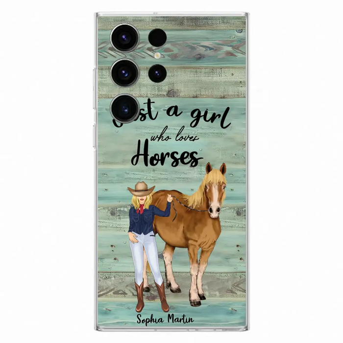 Custom Personalized Horse Lady Phone Case - Gift Idea For Horse Lovers - Just A Girl Who Loves Horses - Case For iPhone/Samsung