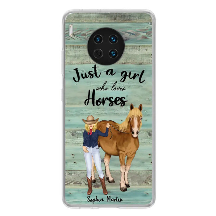 Custom Personalized Horse Lady Phone Case - Gift Idea For Horse Lovers - Just A Girl Who Loves Horses - Case For Oppo/Xiaomi/Huawei