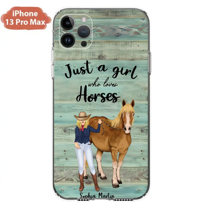 Custom Personalized Horse Lady Phone Case - Gift Idea For Horse Lovers - Just A Girl Who Loves Horses - Case For iPhone/Samsung