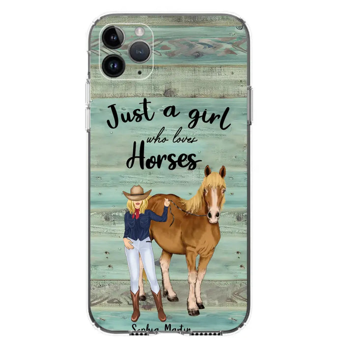 Custom Personalized Horse Lady Phone Case - Gift Idea For Horse Lovers - Just A Girl Who Loves Horses - Case For iPhone/Samsung