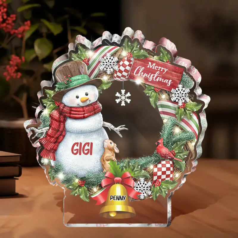 Personalized Gigi Snowman Christmas Acrylic Plaque - Up to 10 Kids - Christmas Gift For Grandma/Mom - Merry Christmas