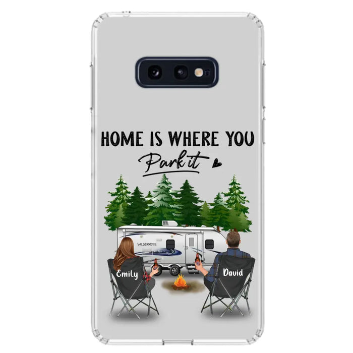 Custom Personalized Camping Phone Case - Gift Idea For Camping Lover/ Couple/ Family/ Friends - Home Is Where You Park It - Case For iPhone/Samsung