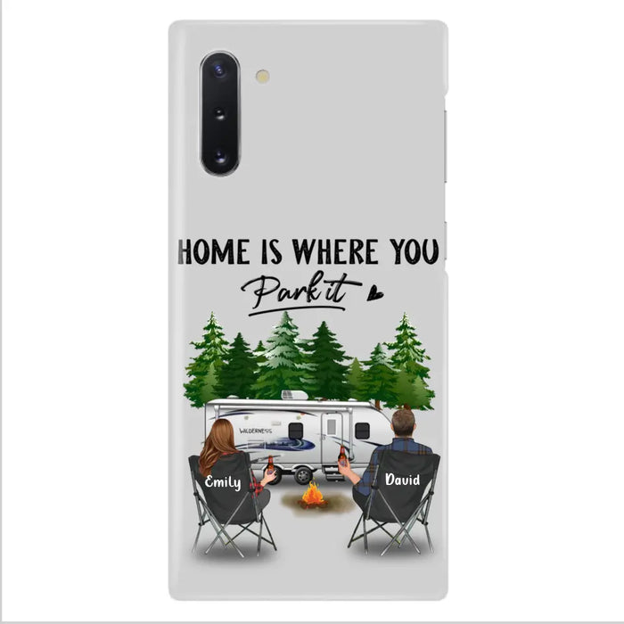 Custom Personalized Camping Phone Case - Gift Idea For Camping Lover/ Couple/ Family/ Friends - Home Is Where You Park It - Case For iPhone/Samsung