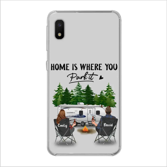 Custom Personalized Camping Phone Case - Gift Idea For Camping Lover/ Couple/ Family/ Friends - Home Is Where You Park It - Case For iPhone/Samsung