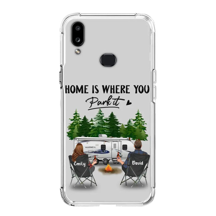 Custom Personalized Camping Phone Case - Gift Idea For Camping Lover/ Couple/ Family/ Friends - Home Is Where You Park It - Case For iPhone/Samsung