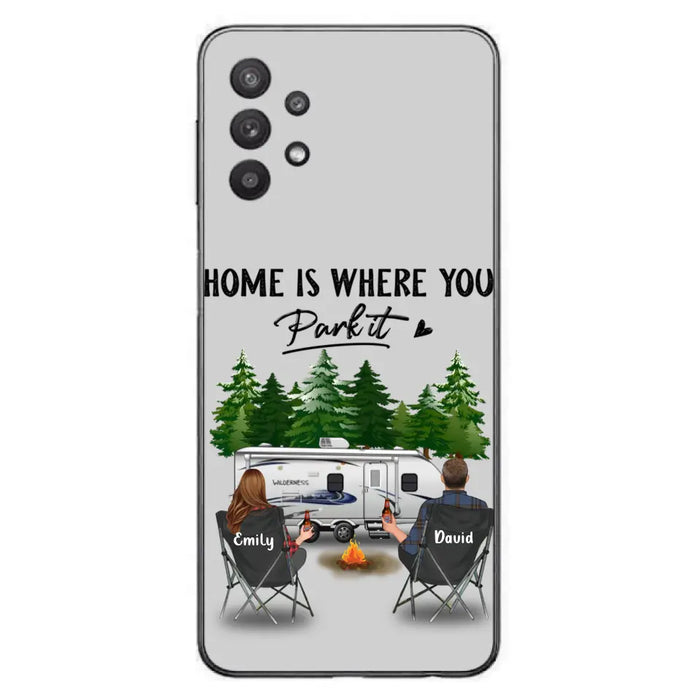 Custom Personalized Camping Phone Case - Gift Idea For Camping Lover/ Couple/ Family/ Friends - Home Is Where You Park It - Case For iPhone/Samsung