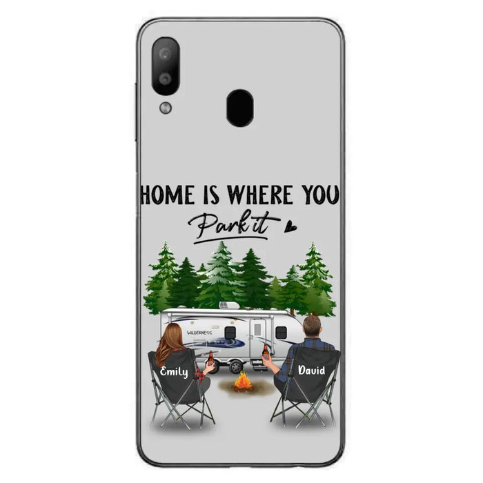 Custom Personalized Camping Phone Case - Gift Idea For Camping Lover/ Couple/ Family/ Friends - Home Is Where You Park It - Case For iPhone/Samsung