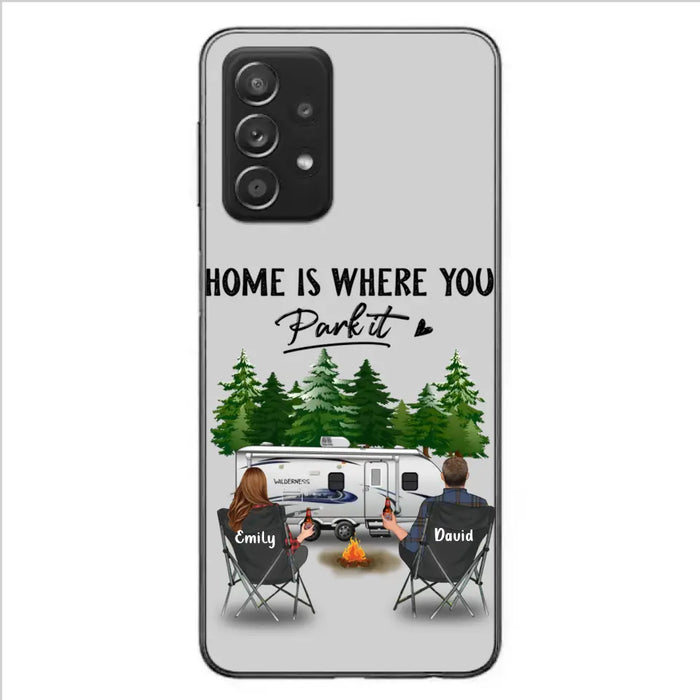 Custom Personalized Camping Phone Case - Gift Idea For Camping Lover/ Couple/ Family/ Friends - Home Is Where You Park It - Case For iPhone/Samsung