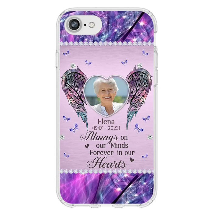 Custom Personalized Memorial Phone Case - Memorial Gift Idea For Family - Case For iPhone/Samsung - Always On My Mind Forever In Our Hearts