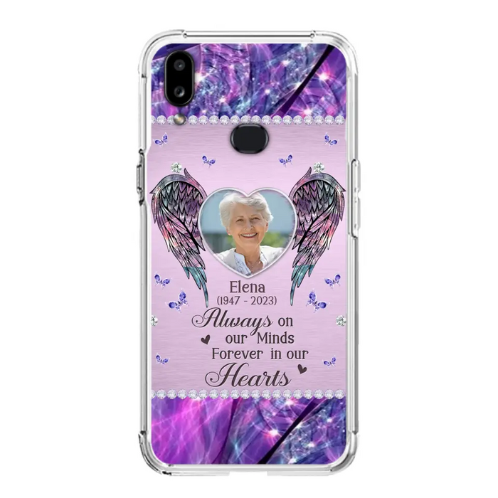 Custom Personalized Memorial Phone Case - Memorial Gift Idea For Family - Case For iPhone/Samsung - Always On My Mind Forever In Our Hearts