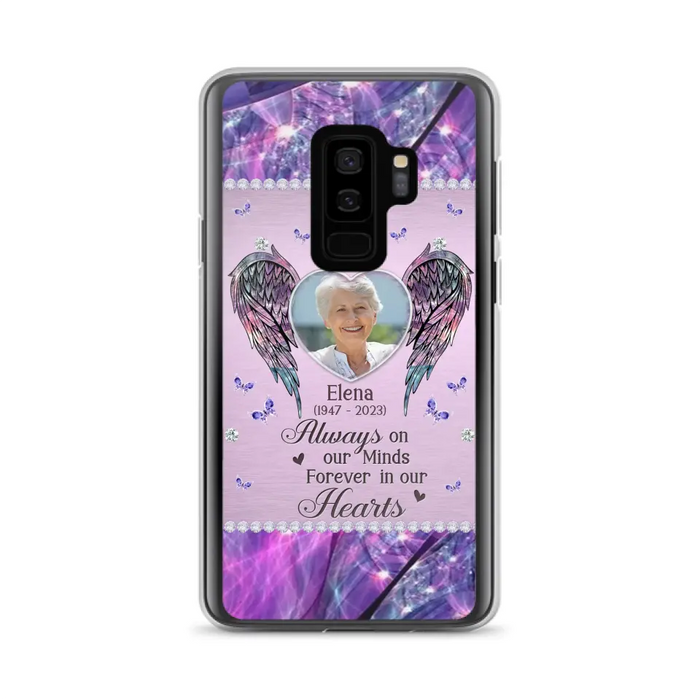 Custom Personalized Memorial Phone Case - Memorial Gift Idea For Family - Case For iPhone/Samsung - Always On My Mind Forever In Our Hearts