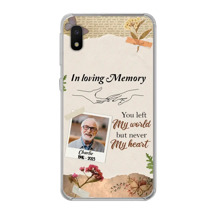 Custom Personalized Memorial Phone Case - Memorial Gift Idea For Family - Case For iPhone/Samsung - You Left My World But Never My Heart