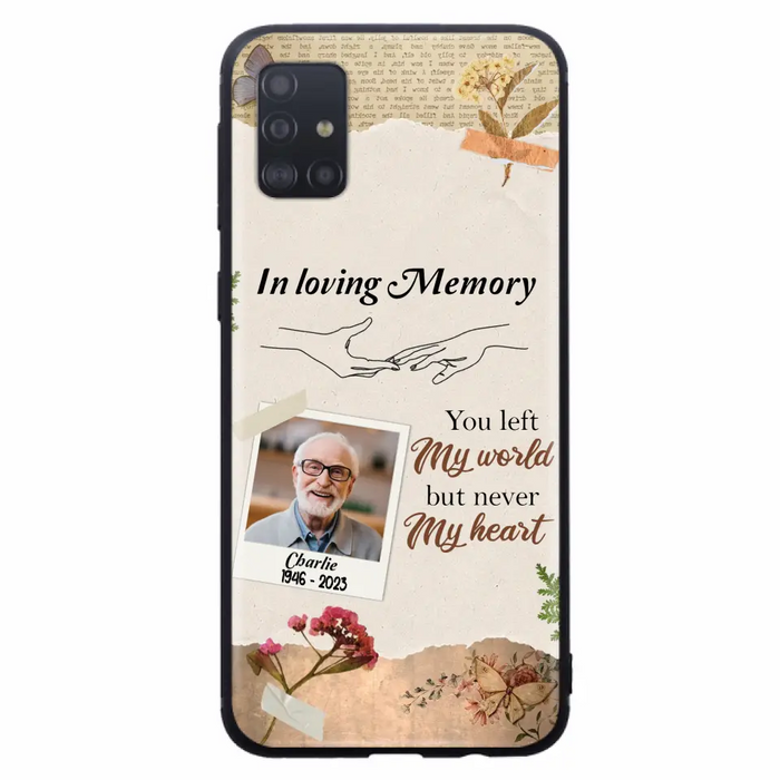 Custom Personalized Memorial Phone Case - Memorial Gift Idea For Family - Case For iPhone/Samsung - You Left My World But Never My Heart