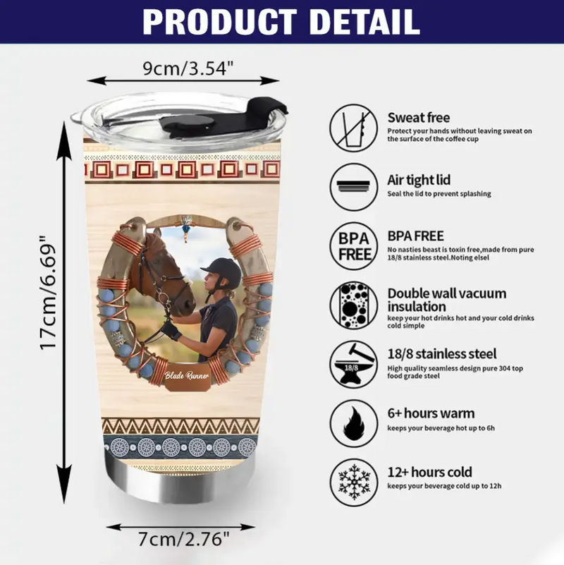 Personalized Horse Girl Tumbler - Gift Idea For Horse Lovers - Upload Photo - Just A Girl Who Loves  A Horse