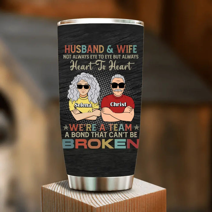 Personalized Couple Tumbler - Gift Idea For Couple/Her/Him - Husband & Wife Not Always Eye To Eye But Always Heart To Heart