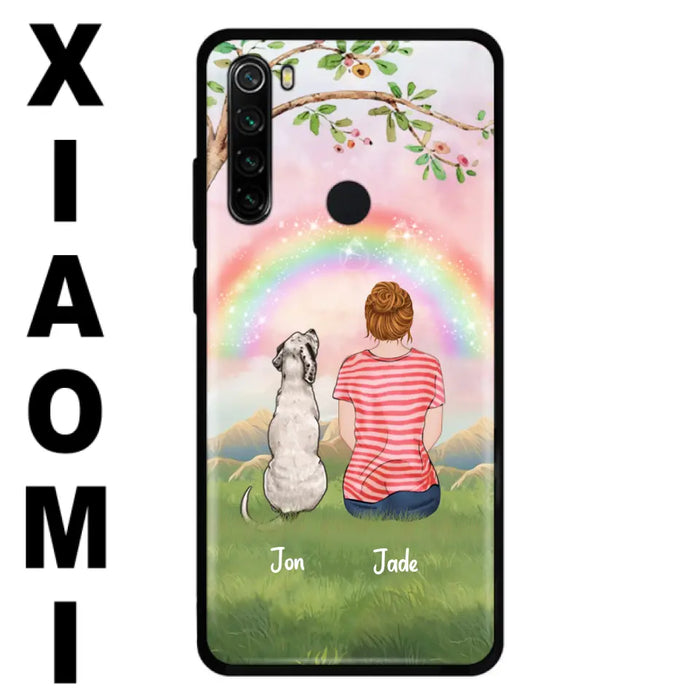 Custom Personalized Dog Mom/Dog Dad Phone Case - Man/Woman/Couple With Upto 4 Dogs - Best Gift Idea For Dog Lovers - Case For iPhone, Samsung and Xiaomi