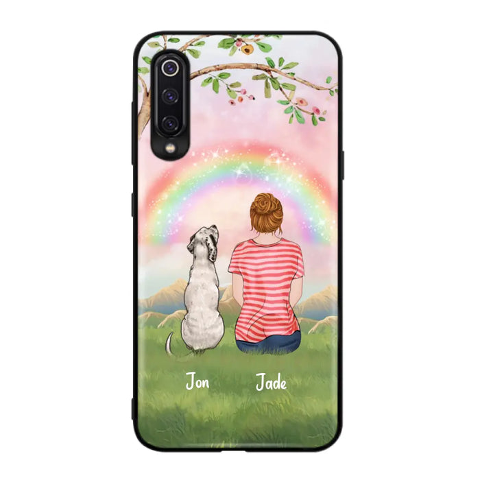 Custom Personalized Dog Mom/Dog Dad Phone Case - Man/Woman/Couple With Upto 4 Dogs - Best Gift Idea For Dog Lovers - Case For iPhone, Samsung and Xiaomi