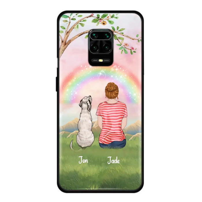 Custom Personalized Dog Mom/Dog Dad Phone Case - Man/Woman/Couple With Upto 4 Dogs - Best Gift Idea For Dog Lovers - Case For iPhone, Samsung and Xiaomi