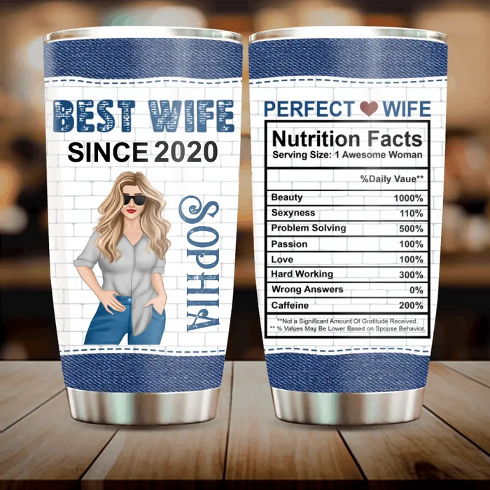 Personalized Best Wife Tumbler - Gift Idea For Wife - Best Wife Since 2020
