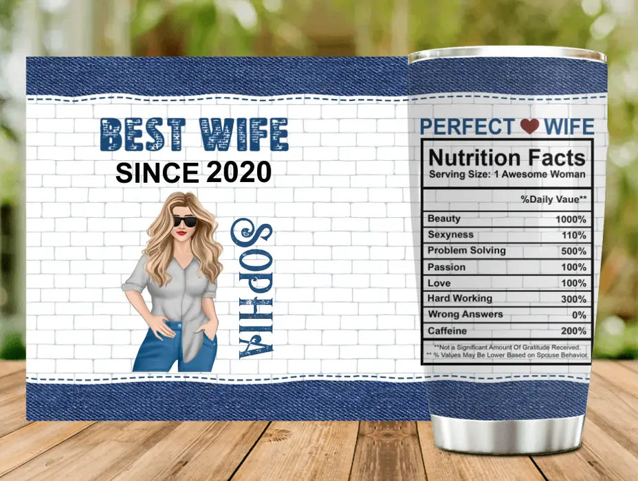 Personalized Best Wife Tumbler - Gift Idea For Wife - Best Wife Since 2020