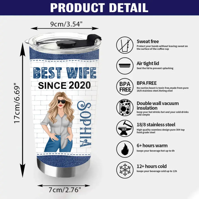 Personalized Best Wife Tumbler - Gift Idea For Wife - Best Wife Since 2020