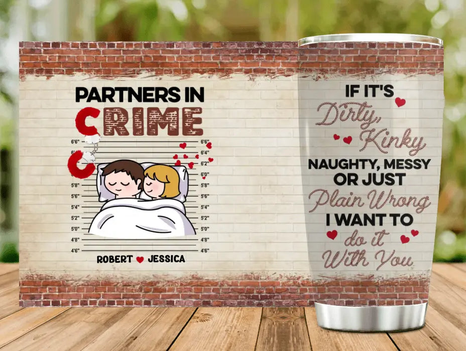 Personalized Couple Tumbler - Gift Idea For Couple/Him/Her - Partners In Crime