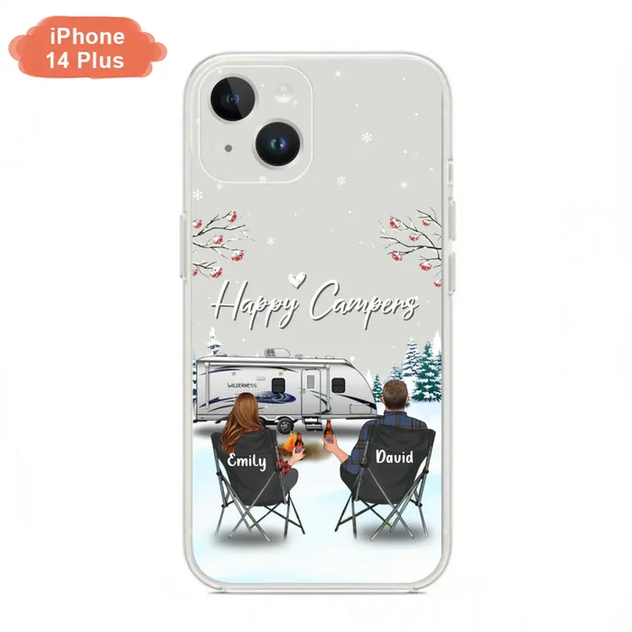 Custom Personalized Camping Phone Case - Gift Idea For Camping Lover/ Couple/ Family/ Friends - Happy Campers - Case For iPhone/Samsung