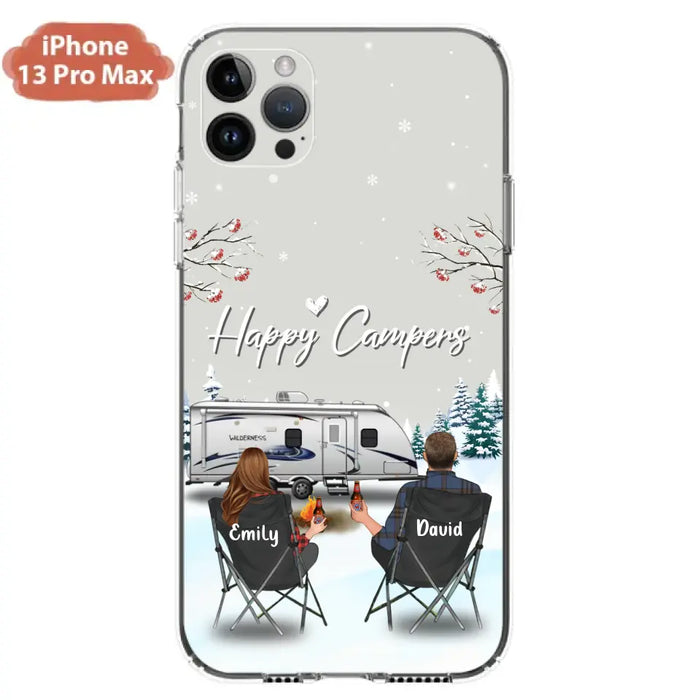 Custom Personalized Camping Phone Case - Gift Idea For Camping Lover/ Couple/ Family/ Friends - Happy Campers - Case For iPhone/Samsung