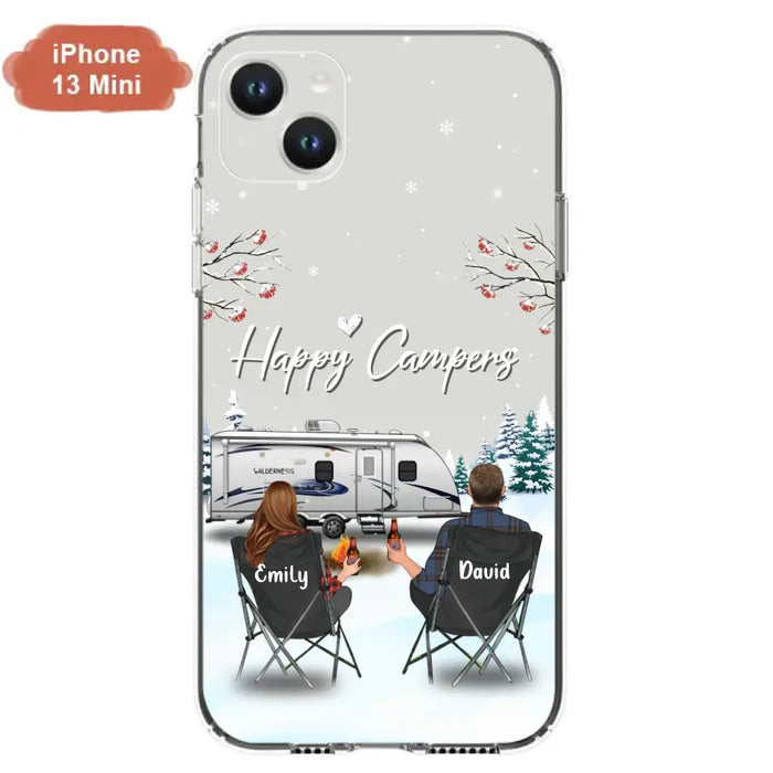 Custom Personalized Camping Phone Case - Gift Idea For Camping Lover/ Couple/ Family/ Friends - Happy Campers - Case For iPhone/Samsung