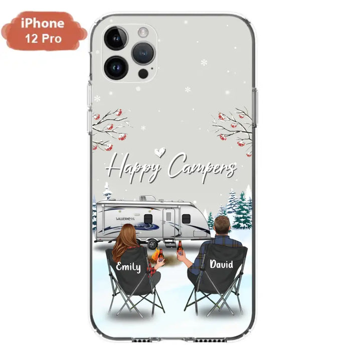 Custom Personalized Camping Phone Case - Gift Idea For Camping Lover/ Couple/ Family/ Friends - Happy Campers - Case For iPhone/Samsung