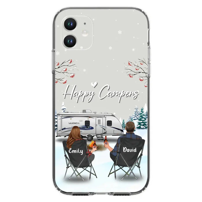 Custom Personalized Camping Phone Case - Gift Idea For Camping Lover/ Couple/ Family/ Friends - Happy Campers - Case For iPhone/Samsung